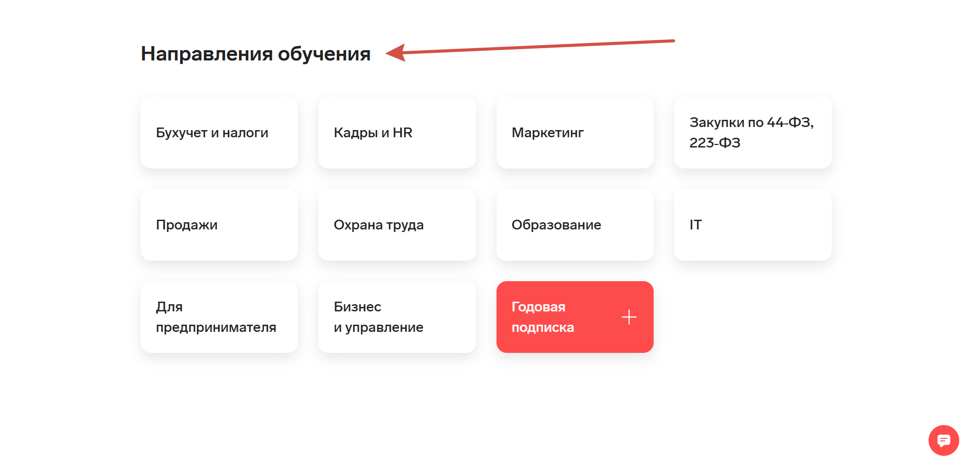 Направления обучения