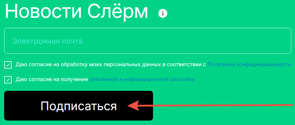 Подписка на email рассылку Slurm.io