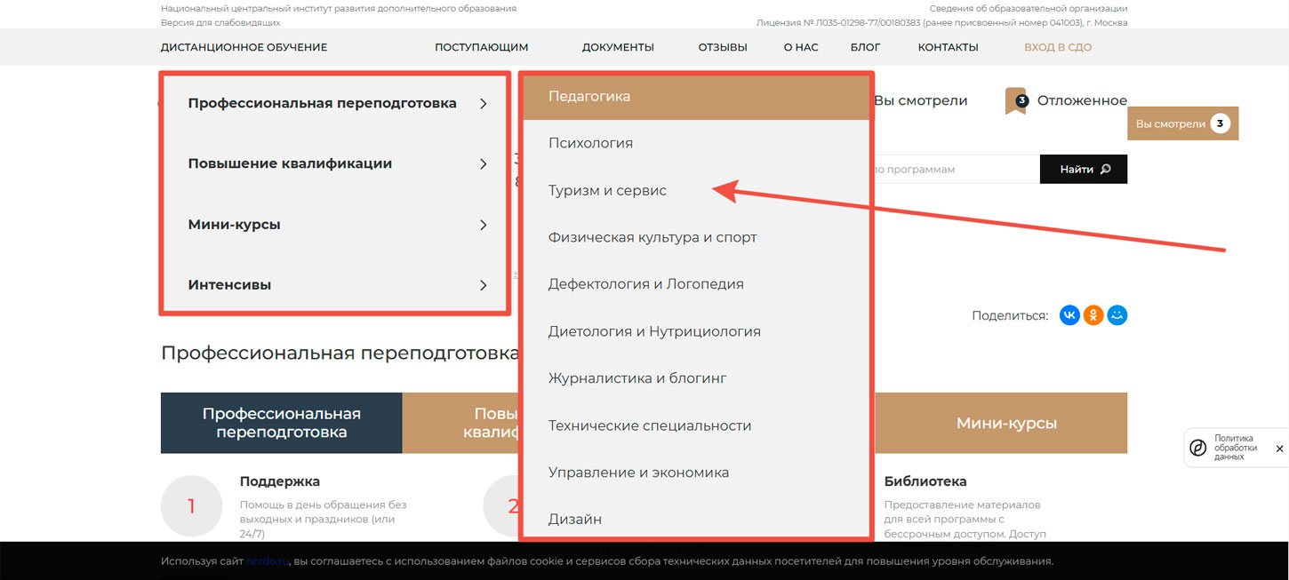 Ассортимент обучающих программ НЦРДО Ncrdo.ru