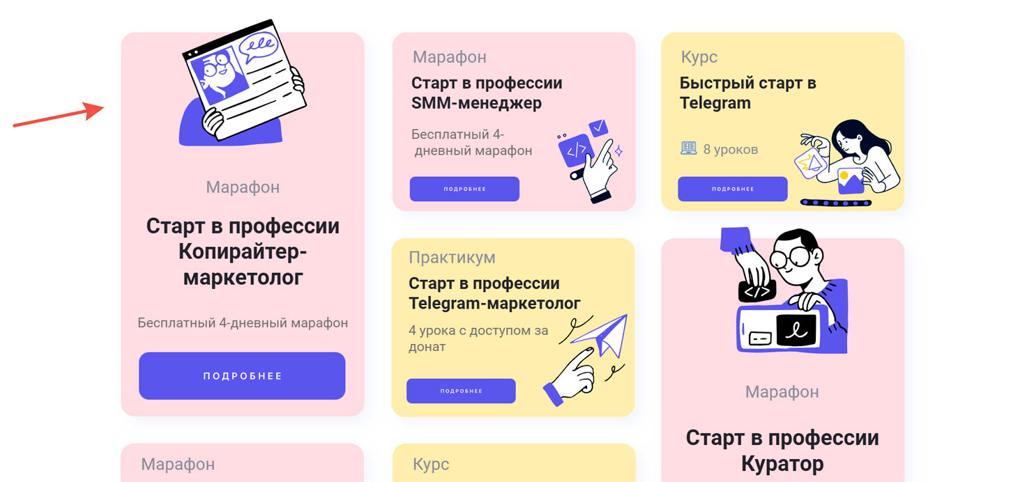 Ассортимент курсов Interra