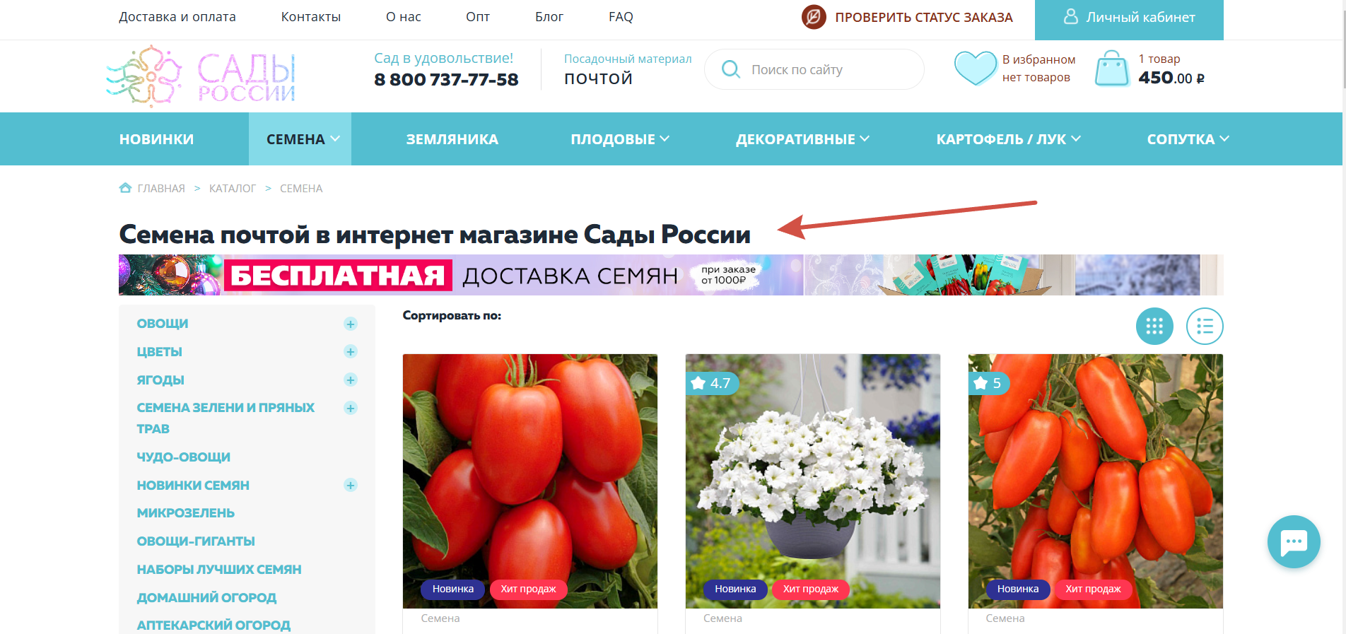 Ассортимент магазина