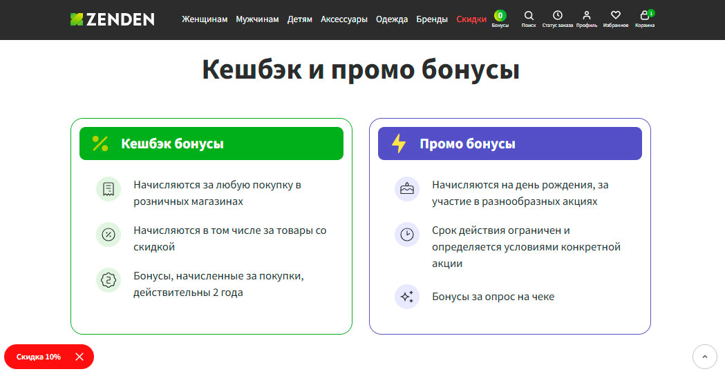 Программа лояльности Zenden